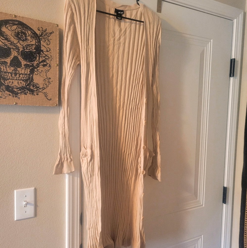 Women's Tan Long-Sleeve Cardigan
